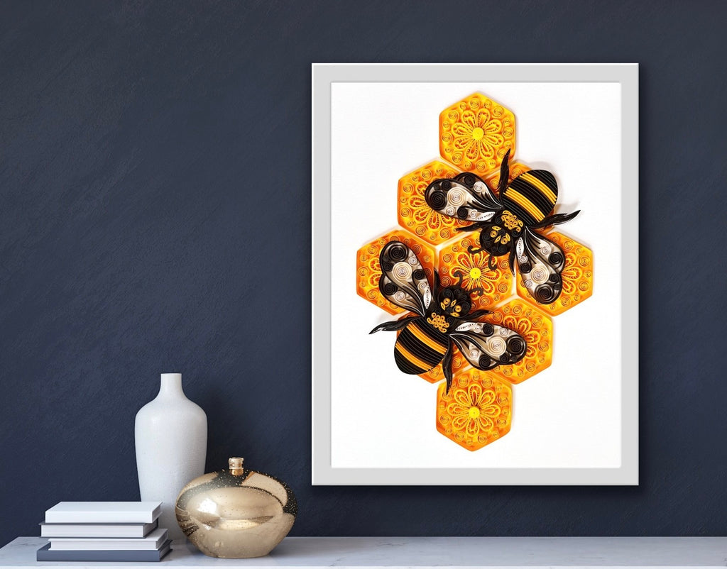 Bee Quilling Art Frame