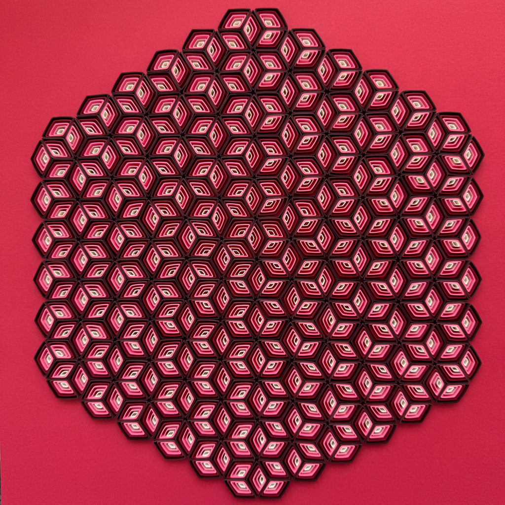 Red Geometric Art Decor
