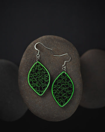 Green Beehive Earrings