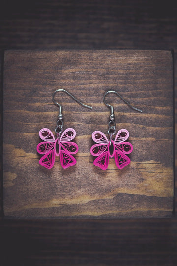 Pink Bow Earrings