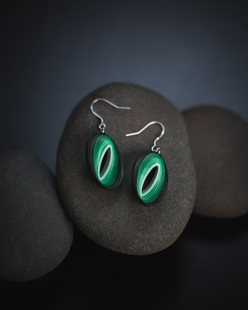 Green Geometric Earrings
