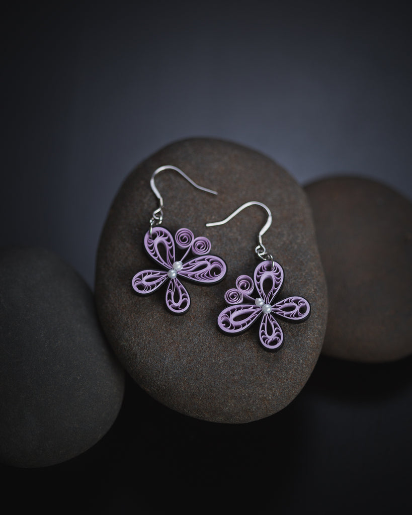 Purple Butterfly Earrings