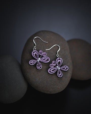 Purple Butterfly Earrings