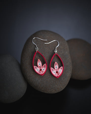 Red Tear Drop Earrings