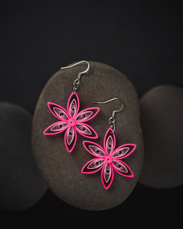 Pink Flower Earrings