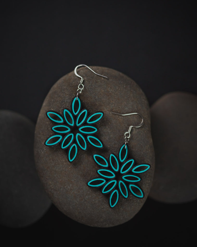 Teal Paper Earrings