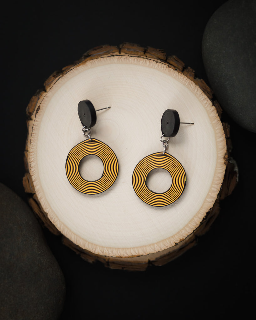 Yellow Geometric Earrings