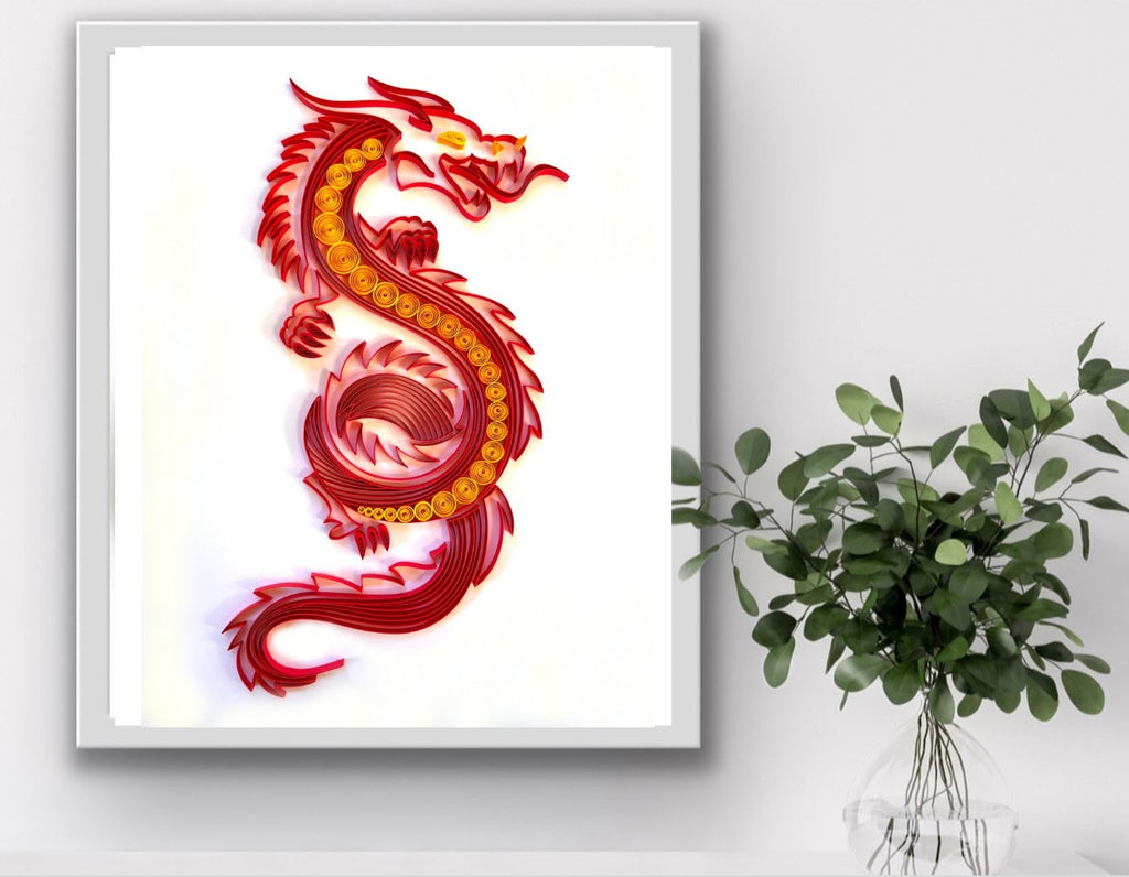 Paper Quilled Dragon Art