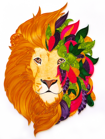 Lion Paper Quilling Art