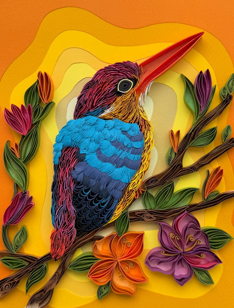 Kingfisher Paper quilling Bird Art