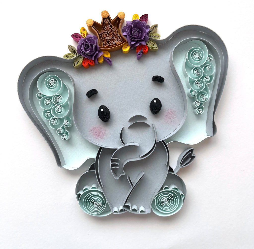 Baby Elephant Quilling Art