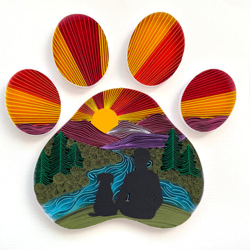 Dog Paw Paper Quilling art Decor
