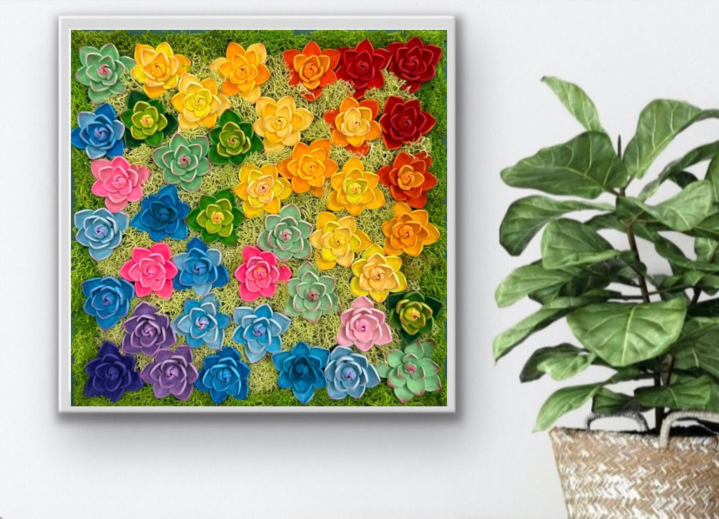 Colorful Succulent Art Decor
