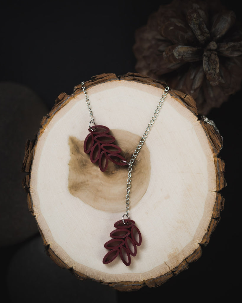 Patra-Maroon Leaf Best Necklace