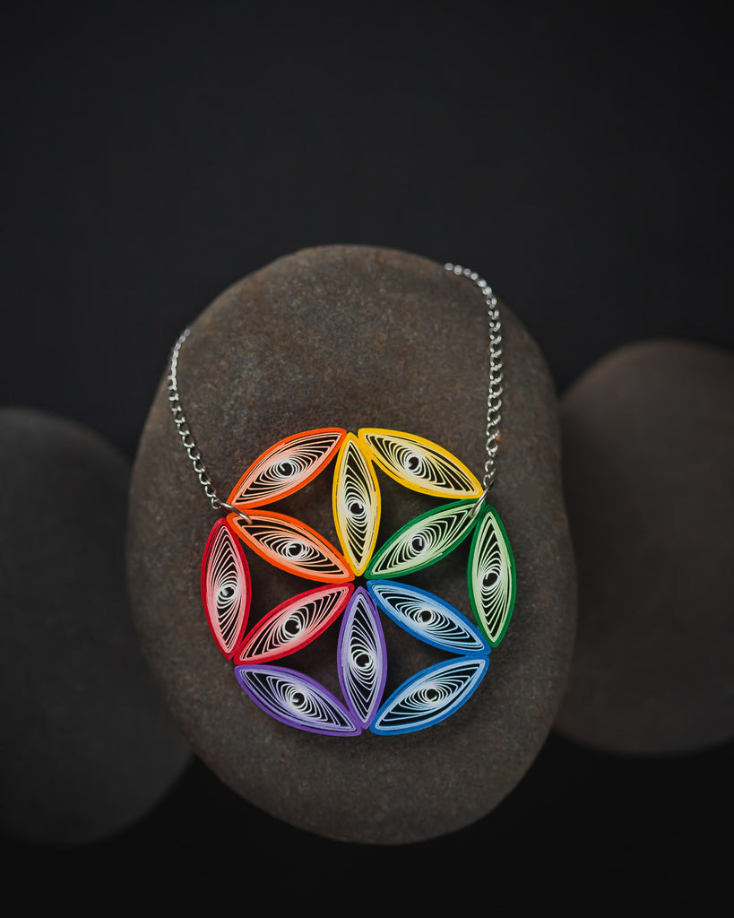 Flower Of Life Big Colorful Pendant