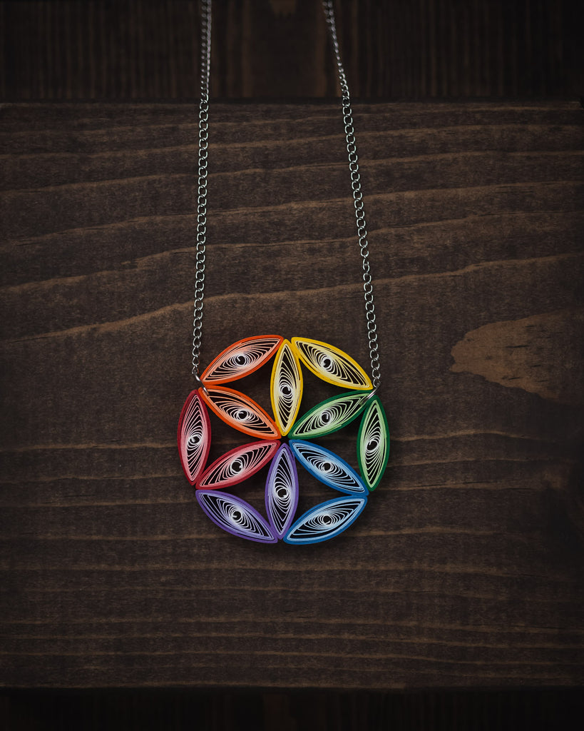 Flower Of Life Big Colorful Pendant View