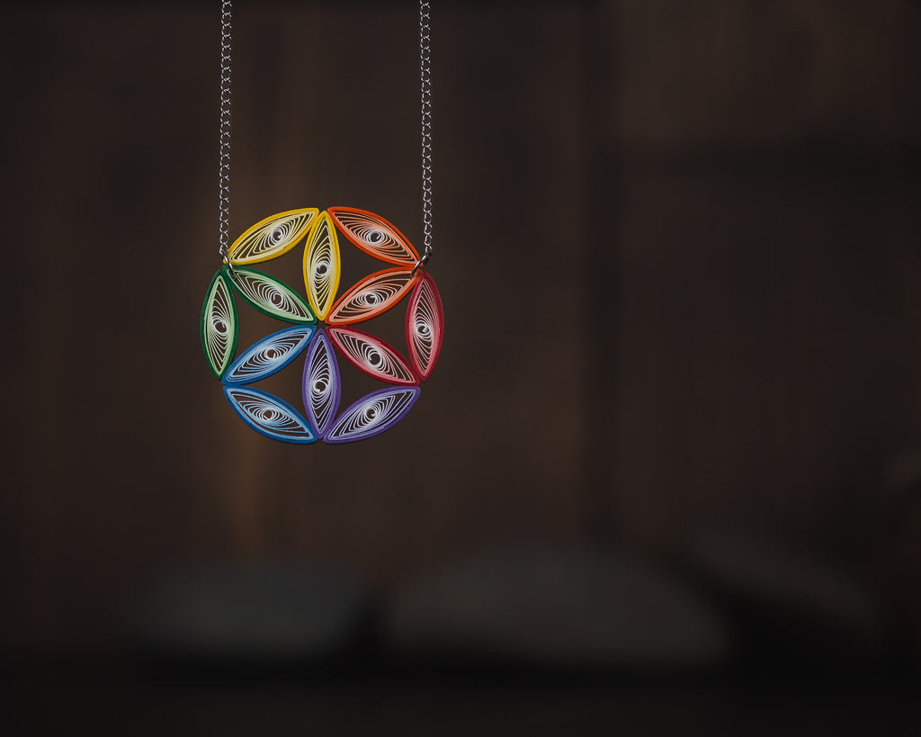 Flower Of Life Big Colorful Top Pendant