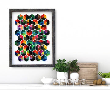 Sea Of Colors, Handmade paper quilling artwork made in California, USA. Sustainable and eco-friendly art work created by an artist in the bay area.
