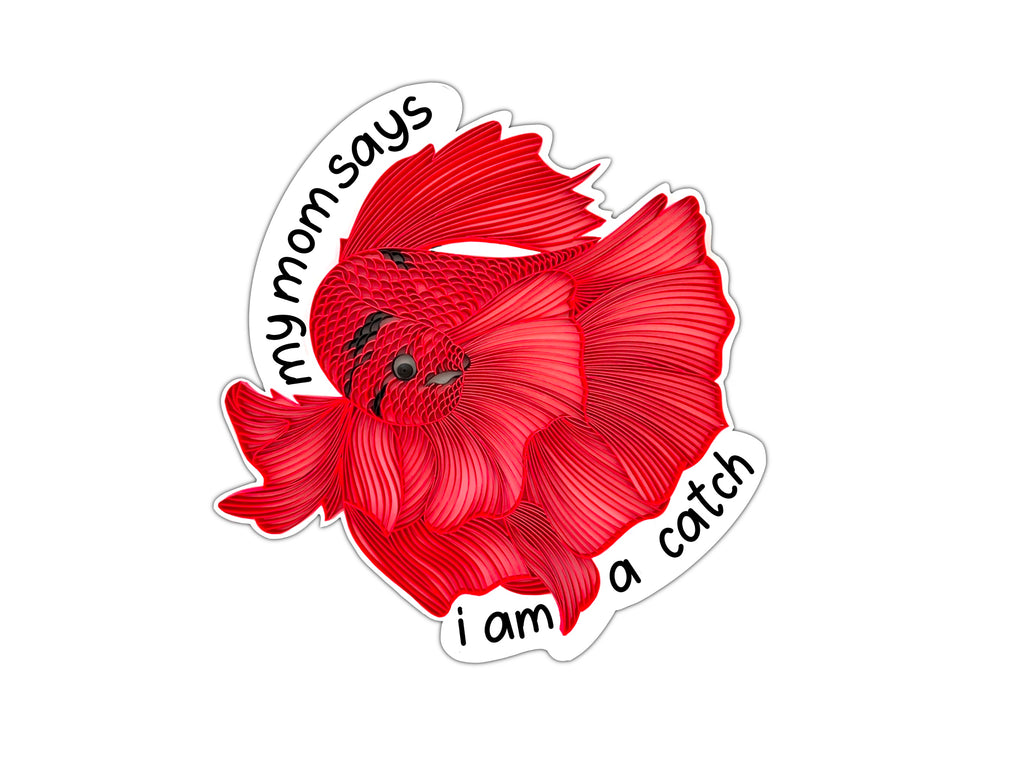 Siamese Fighting Fish Sticker with Quote