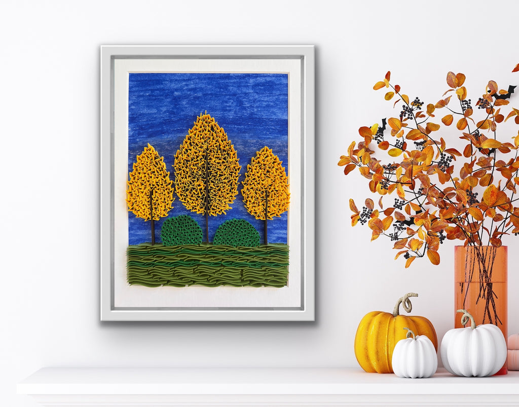 Fall Trees Landscape Art Frame