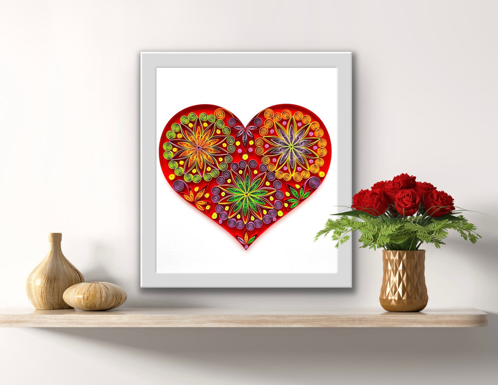 Red Heart Art Gift Frame