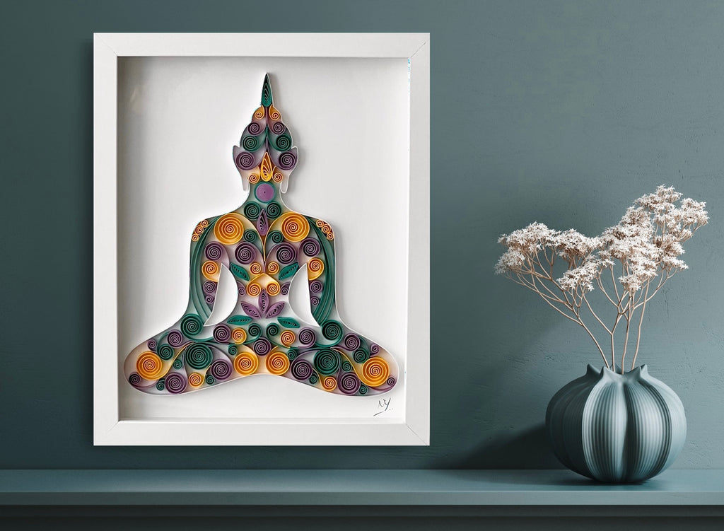Buddha Paper Quilling Art Frame
