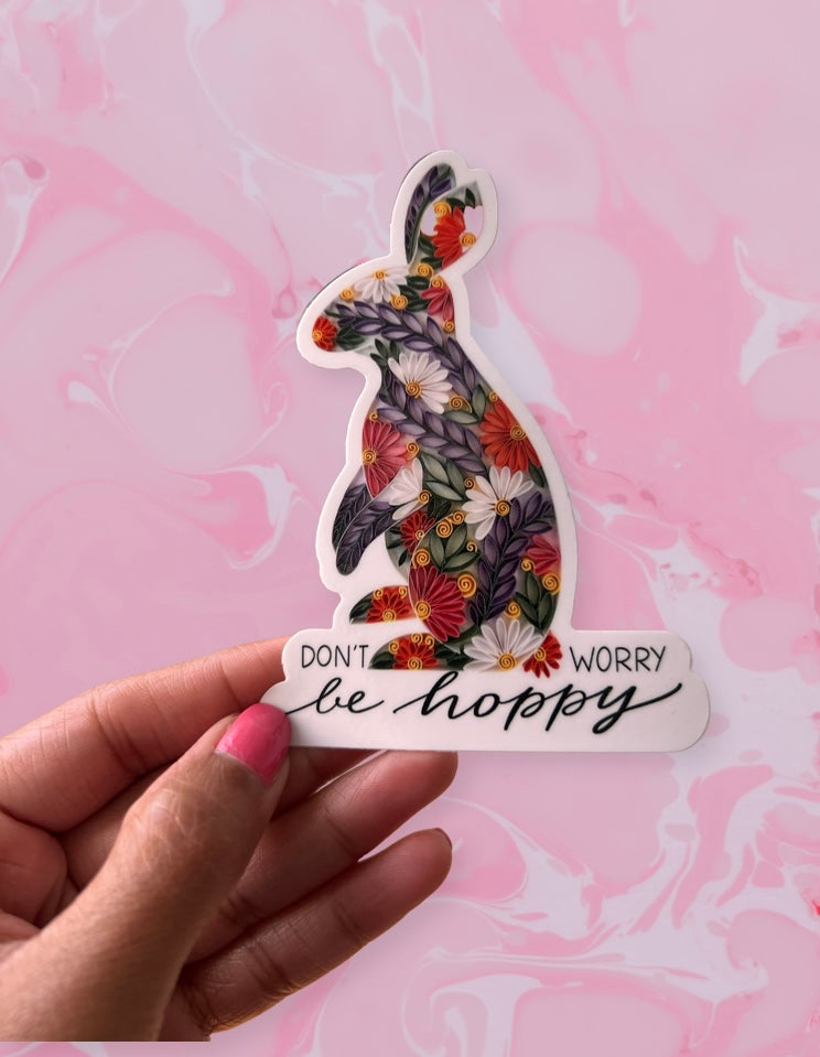 Cute Bunny Vinyl Sticker with Quote Online