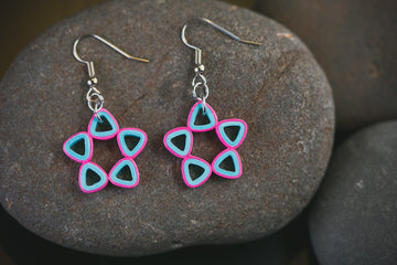 Sitara Star Earrings, handmade paper quilling light weight earrings made in California, USA. Sustainable fashion and eco-friendly earrings.